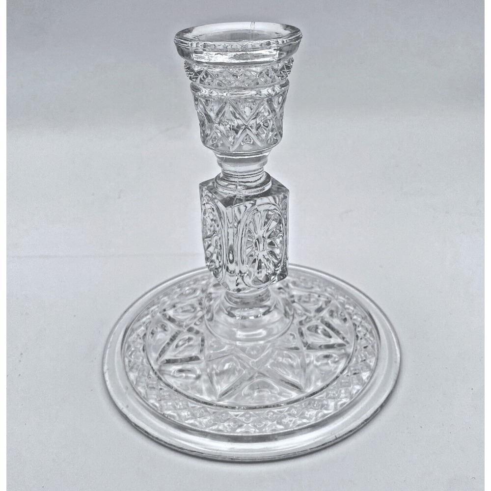 Imperial‎ Glass Cape Cod Candlestick 5" Clear Single Taper Candle Holder Vintage